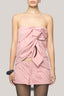 Pink Cameron Strapless Twisted Organza Top