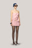 Pink Cameron Strapless Twisted Organza Top