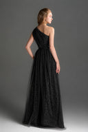 IHF STUDIO • Floral Mesh Lace One-Shoulder A-Line Gown