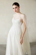 White Mei Convertible Silk Organza Mesh Maxi Dress for women, from DANG PHONG DESIGNER, The Viet Concept