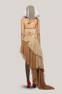 Karina Asymmetric Layered Organza Voile High-low Dress for women, from Das La Vie, The Viet Concept 
