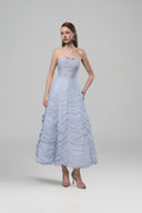 Ember Strapless Pleated Tulle Silk Maxi Dress for women, from JOSEPHINE, The Viet Concept 