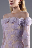 ROSEE de MATIN • I-Line Purple Rose Beaded Dress