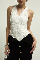 Metz Dress 3D Lace Button Detail Gown for women, from JENNY K TRAN, The Viet Concept 