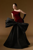 Celestine One-Shoulder Velvet Bow Mermaid Evening Gown for women, from IHF ATELIER, The Viet Concept 