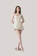Beige Dolcetti Mini Dress for women, from La Vierge, The Viet Concept 