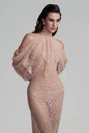 Nude Pink Vespera Maxi Dress for women, from POEM, The Viet Concept 