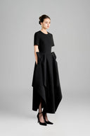 Delarosa Short Sleeved Polyester Ankle Length Dress for women, Maison Des Copains, the Viet Concept 