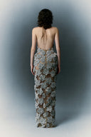 HA THANH VIET • Genovela Floral Crystal Mesh Column Gown