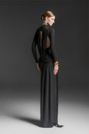 Corvina Rouge Draped Floor-Length Gown for women, from MAISON DES COPAINS, The Viet Concept 