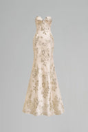 MARGÉE ATELIER • Avenor Couture Sheer Organza Sleeve Silk Taffeta Evening Gown