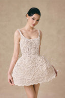 Blossomme 3D Floral Organic Lace Mini Dress With Shorts for women, from VONTIER DE MONTIER, The Viet Concept
