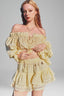 Yellow Off-Shoulder Linen Shirt for women, from Xita, The Viet Concept