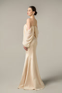 IHF ATELIER • Crystal Embellished Off-Shoulder Mermaid Gown Silk Taffeta Couture