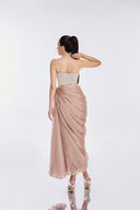  Lucy Crystal Corset Draped Chiffon Midi Dress for women, from LINH PHUNG, The Viet Concept