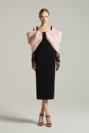 Éloria Bow Crystal Column Evening Midi Dress for women, from IHF STUDIO, The Viet Concept 