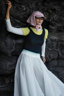 Celestia Jellyfish Asymmetric Organza Maxi Skirt for women, from CAOSTU, The Viet Concept