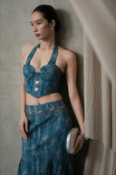 Verdigris Enamel Couture Gown for women, from MOC NHU, The Viet Concept