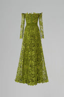 Luxury Guipure Lace Off-Shoulder A-Line Long Sleeve Evening Gown for women, from IHF ATELIER, The Viet Concept 