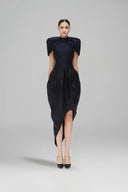 Nocturne Metallic Chiffon Pleated Bolero Cape for women, from SORAMAME, The Viet Concept
