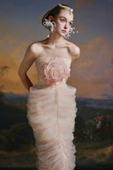 MADDY HATES ROSE • Alouette Ivory Draped Tulle Sculpted Gown