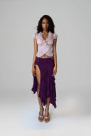 Namy Asymmetrical Ruffle Low-Rise Skirt for women, from HUELLEY HUELLEY, The Viet Concept