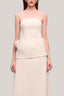 Cream Van Thach A-line Spaghetti Strap Chenille Maxi Dress for women, from TINH, The Viet Concept 