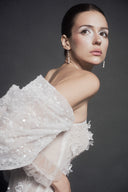 LINH PHUNG • Edrina Crystal Blossom Off-Shoulder A-Line Gown