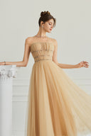 Isolde Crystal Draped Tulle Midi Dress for women, from CALISTA, The Viet Concept