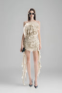Khaki Strapless Mini Dress for women, from Must Have, The Viet Concept