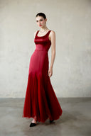 Ruby Sheer Silk Mesh Evening Maxi Dress for women, from DANG PHONG DESIGNER, The Viet Concept