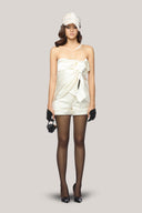  White Cameron Strapless Twisted Organza Top for women, from Das La Vie, The Viet Concept 