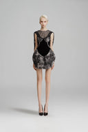 SORAMAME • Gunmetal Grey Fairy Sculptural Globe Mini Dress