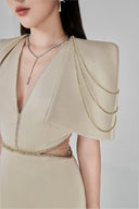 L'ALLÉE • Calista Deep V Fishtail Gown
