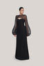 Au Strapless Semi-Heart Neck Silk Organza Floor Length Dress for women, from TINH, The Viet Concept 