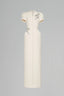 Cream Eirlys Sheath Puffy Sleeved Crepe Floor Length Dress for women, from Maison Des Copains, The Viet Concept 