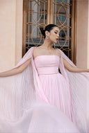 21SIX • Esperanza Silk A-Line Square Neck Floor-Length Gown