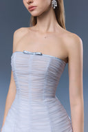 Ember Strapless Pleated Tulle Silk Maxi Dress for women, from JOSEPHINE, The Viet Concept 