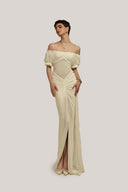 Hemera Hourglass Front Slit Jersey Floor Length Dress for women, from Poem, The Viet Concept 