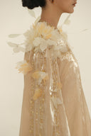 HAYTAN • Nude Crystal-Embellished Abaya