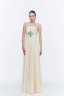 Celeste Beaded Diamond Strapless Silk A-Line Maxi Gown for women, from MR CRAZY & LADY SEXY, The Viet Concept 