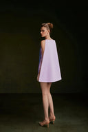 VONTIER DE MONTIER • Songbird Winged Taffeta A-Line Mini Dress With Detachable Cape