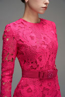 Long Sleeve Guipure Lace Column Maxi Dress with Crystal Embroidery for women, from IHF STUDIO, The Viet Concept 