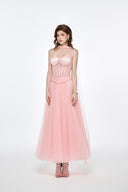 LUCILLA • Lume Strapless Corset Tulle Midi Dress Set