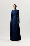 GVLUX • Étoile Rococo Asymmetric A-Line Denim Dress