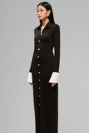 Black Midnight Shirt  Maxi Dress for women, from Guyehi Stuido, The Viet Concept