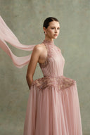 Velina Étoile Draped Chiffon Gown for women, from DUONG ATELIER, The Viet Concept