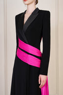 Peak Collar A-Line Evening Gown with Side Ribbon Detail for women, from IHF ATELIER, The Viet Concept 
