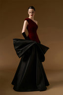 Celestine One-Shoulder Velvet Bow Mermaid Evening Gown for women, from IHF ATELIER, The Viet Concept 