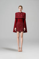 CALISTA • Valenne Tweed & Taffeta Embellished Mini Skirt